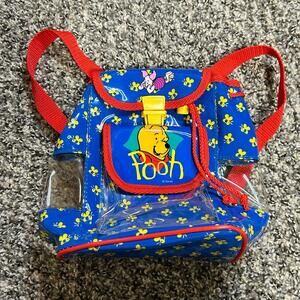 Vintage Disney Winnie the Pooh Kids Small Vinyl Backpack w Pockets Like New